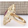 Image 2 : 1.75 CTW Natural Ruby And Diamond Ring In 18K Yellow Gold