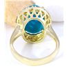 Image 3 : 6.34 CTW Natural Turquoise 18K Solid Yellow Gold Diamond Ring