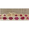 Image 1 : 13.35CTW Natural Red Ruby And Diamond Bracelet In 18K Yellow Gold