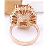 Image 3 : 9.38 CTW Natural Morganite 18K Solid Rose Gold Diamond Ring