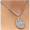 Image 3 : 7.80 CTW Natural Diamond 18K Solid White Gold Necklace