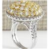 Image 3 : 7.12 CTW Natural Diamond Ring In 14K White Gold