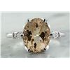 Image 1 : 3.41 CTW Morganite 14K White Gold Diamond Ring
