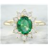 Image 1 : 1.76 CTW Emerald 14K Yellow Gold Diamond Ring