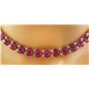 Image 3 : 64.30 CTW Ruby 18K Yellow Gold Diamond Necklace