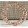 Image 2 : 2.20 CTW Natural Diamond Hoop Earrings 18K Solid Rose Gold