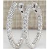 Image 1 : 1.26 CTW Natural Diamond Hoop Earrings In 18K White Gold
