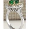 Image 3 : 2.88CTW Natural Emerald And Diamond Ring 18K Solid Two-Tone Gold