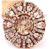 Image 1 : 11.50 CTW Natural Morganite 18K Solid Rose Gold Diamond Ring