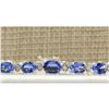 Image 1 : 11.80 CTW Natural Tanzanite And Diamond Bracelet In 18K Solid White Gold