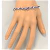 Image 3 : 11.80 CTW Natural Tanzanite And Diamond Bracelet In 18K Solid White Gold
