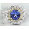 Image 1 : 2.71 CTW Tanzanite 18K Two Tone Gold Diamond Ring