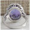 Image 3 : 9.39 CTW Natural Tanzanite And Diamond Ring 14K Solid White Gold