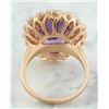 Image 3 : 10.19 CTW Amethyst 14K Rose Gold Diamond Ring