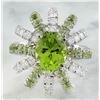 Image 1 : 4.80 CTW Peridot 14K White Gold Diamond Ring
