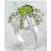 Image 3 : 4.80 CTW Peridot 14K White Gold Diamond Ring