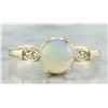 Image 1 : 1.08 CTW Opal 18K Yellow Gold Diamond Ring