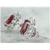 Image 3 : 4.31 CTW Ruby 18K White Gold Diamond Earrings