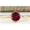Image 1 : 0.80 CTW Natural Pink Tourmaline Ring In 14k Yellow Gold