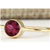 Image 2 : 0.80 CTW Natural Pink Tourmaline Ring In 14k Yellow Gold