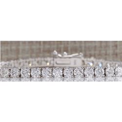 6.14CTW Natural Diamond Bracelet In 14K Solid White Gold