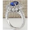 Image 3 : 3.22 CTW Natural Tanzanite And Diamond Ring In 14K White Gold