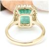 Image 3 : 4.50 CTW Natural Emerald 14K Solid Yellow Gold Diamond Ring