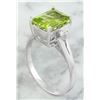 Image 3 : 2.26 CTW Peridot 18K White Gold Diamond Ring