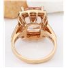 Image 3 : 7.12 CTW Natural Morganite 14K Solid Rose Gold Diamond Ring