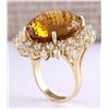 Image 3 : 28.47 CTW Natural Madeira Citrine And Diamond Ring 14k Solid Yellow Gold