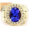 Image 1 : 8.06 CTW Natural Tanzanite 14K Solid Yellow Gold Diamond Ring