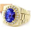 Image 2 : 8.06 CTW Natural Tanzanite 14K Solid Yellow Gold Diamond Ring