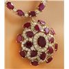 Image 2 : 43.35 CTW Ruby 14K Yellow Gold Diamond Necklace