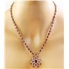 Image 3 : 43.35 CTW Ruby 14K Yellow Gold Diamond Necklace