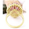 Image 3 : 14.90 CTW Natural Kunzite 14K Solid Yellow Gold Diamond Ring