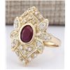 Image 2 : 1.75 CTW Natural Ruby And Diamond Ring In 14k Yellow Gold