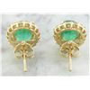 Image 3 : 4.70 CTW Emerald 14K Yellow Gold Diamond Earrings