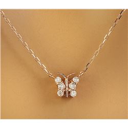 0.20 CTW Diamond 18K Rose Gold Necklace