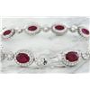 Image 2 : 14.50 CTW Ruby 18K White Gold Diamond Bracelet