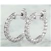 Image 1 : 1.10 CTW 18K White Gold Diamond Hoop Earrings