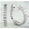 Image 2 : 1.10 CTW 18K White Gold Diamond Hoop Earrings