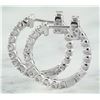 Image 3 : 1.10 CTW 18K White Gold Diamond Hoop Earrings