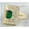 Image 2 : 2.40 CTW Emerald 18K Yellow Gold Diamond Ring