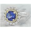 Image 2 : 2.71 CTW Tanzanite 14K Two Tone Gold Diamond Ring