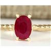 Image 1 : 0.80 CTW Natural Ruby Ring In 18K Yellow Gold