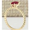 Image 3 : 0.80 CTW Natural Ruby Ring In 18K Yellow Gold
