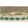 Image 1 : 8.86 CTW Natural Colombian Emerald And Diamond Bracelet In 18K Yellow Gold