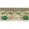 Image 2 : 8.86 CTW Natural Colombian Emerald And Diamond Bracelet In 18K Yellow Gold
