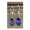 Image 1 : 3.88 CTW Natural Tanzanite Earrings In 14K Solid White Gold