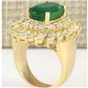 Image 3 : 8.57 CTW Natural Emerald And Diamond Ring In 14k Yellow Gold